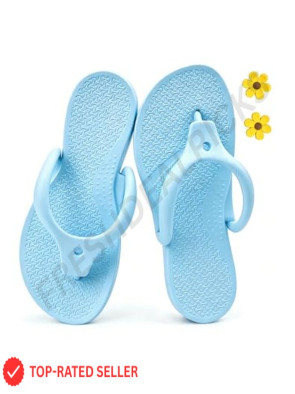 Customizable Flip Flops with Flower Charms, Non-Slip EVA Travel Sandals